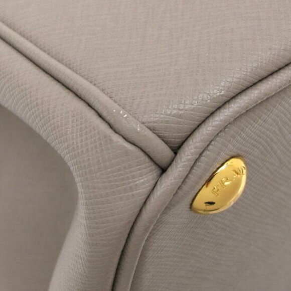 Prada Saffiano Lux leather Galleria double zip tote bag Argilla Gray - Picture 5 of 8